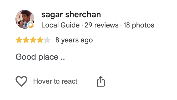 Google review by sagar sherchan, 4 out of 5, 8 years ago: Good place ..